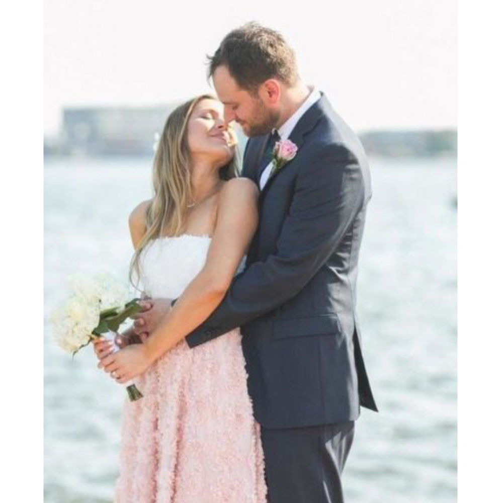 Adrianna Papell White Pink Dress Wedding Bridesmaid Long Gown Prom Formal Dance